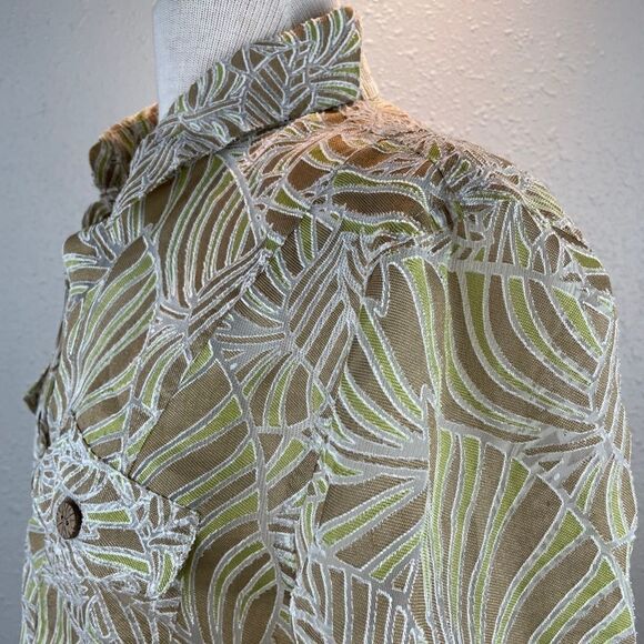 NWT Multiples Sheer Button Down Top Size L - Picture 5 of 11
